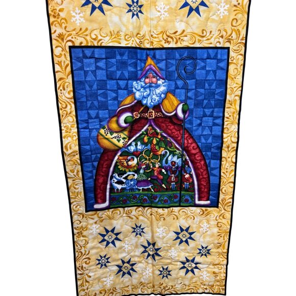 Jim Shore Quilt 12 Days of Christmas 24 x 42" Ready to Hang - Picture 2 of 4